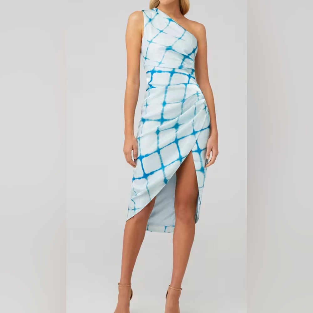 Teal Shimmer One Shoulder Dress